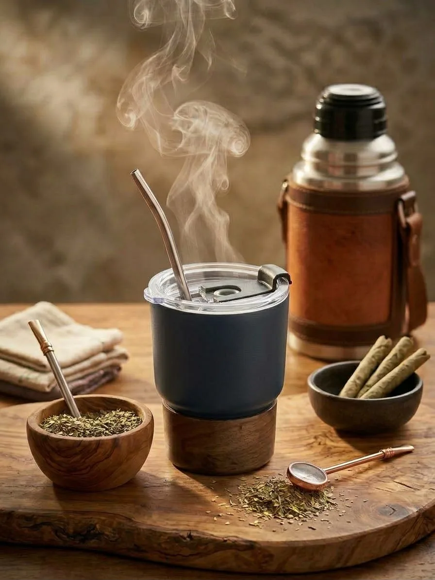 Termos Vaso Termico C/Bombilla 200ML — AZUL OSCURO — Producto