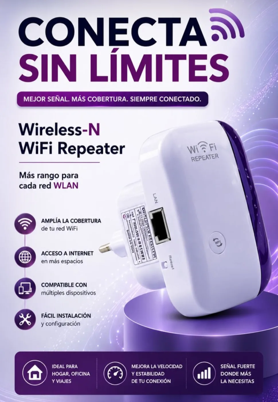 Hogar Repetidor Wifi Inalambrico Aitech