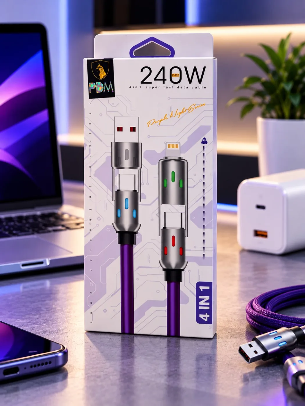 Cable USB 4 En 1