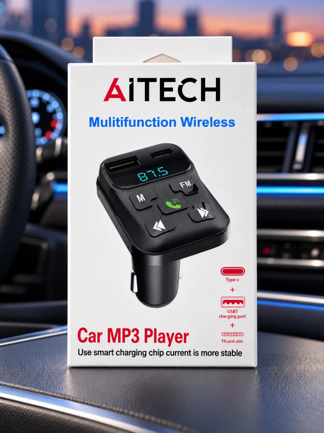 Productos Para Auto Receptor Bt Car MP3 Player Aitech