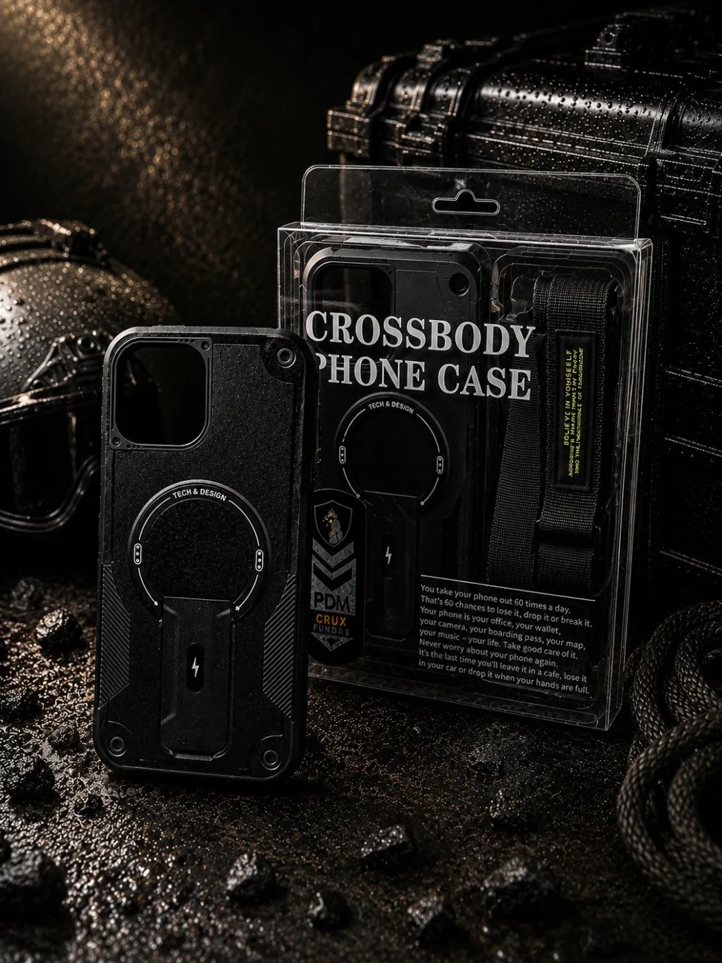 TPU Croosbody iPhone 12 PRO MAX — Negro — Producto